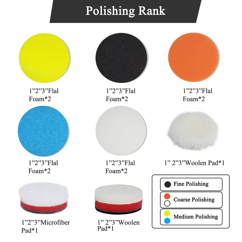Car Foam Polishing Buffing Kit, Polishing Buffing Pads, Wool Pads, Polishing & Buffing Wheels,for Headlights & Body Foam Wax & Buffer Kits (44) 44