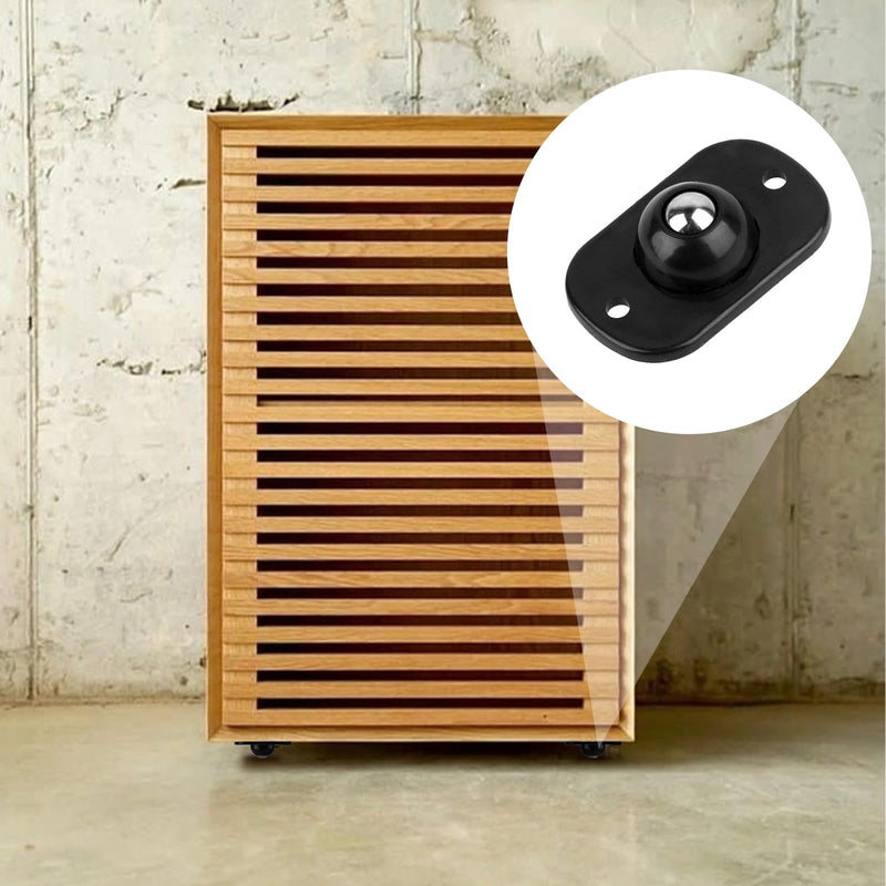16 Pcs Self Adhesive Mini Caster Wheels 360° Swivel Mini Appliance Rollers Smooth Rotation Appliance Ball Sliders Universal Wheel Transfers for Storage Box Small Furniture Kitchen Appliances (Black)