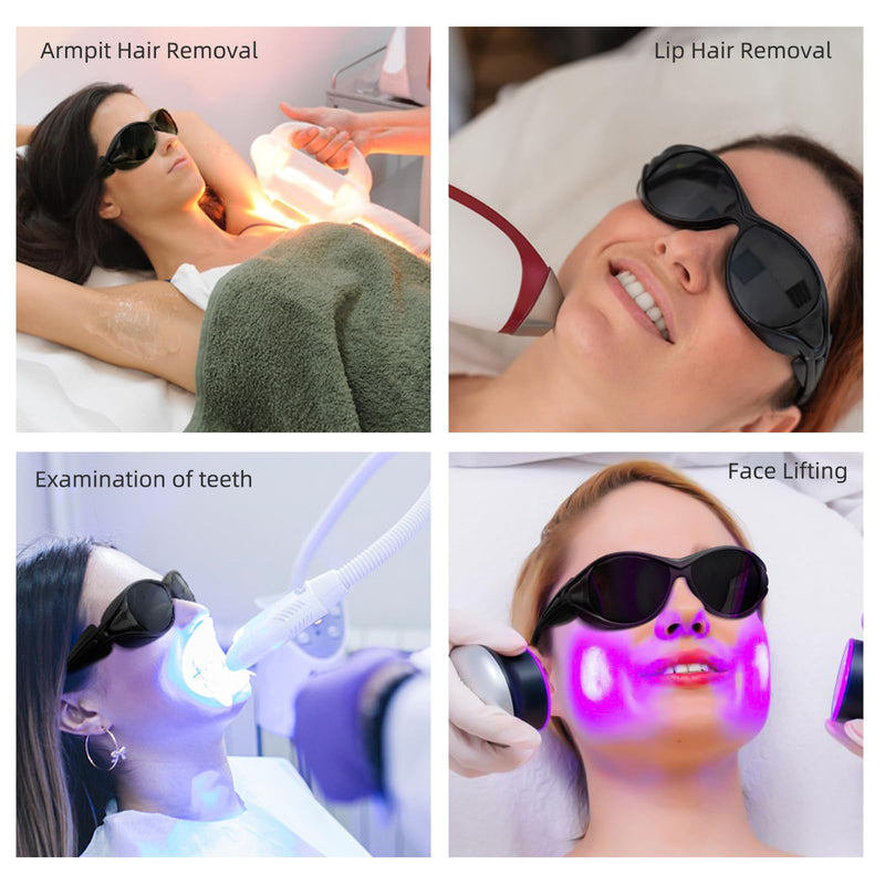 Wrap Around Side Shields & TR90 Frame Laser Safety Glasses, ANSI Z87.1 for Welding/Red Light Therapy Black-2