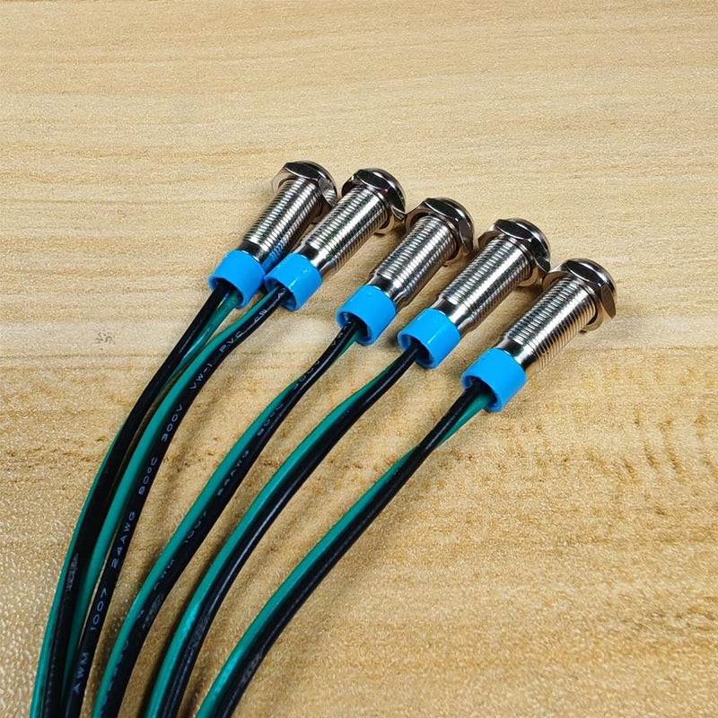 6mm LED Metal Indicator 3V-4.5V-5V-6V-7.5V-9VDC Energy Saving LED Light, Waterproof Signal Indicator Lamp with Wire (5pcs x Orange) Amber
