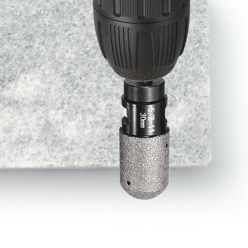 HARFINGTON 2pcs Diamond Finger Bit 30mm Dia Dry Core with 5/8"-11 Thread Diamond Chamfer Bit for Enlarging Shaping Milling Existing Holes on Porcelain Tile Ceramic Marble Countertop Black 2