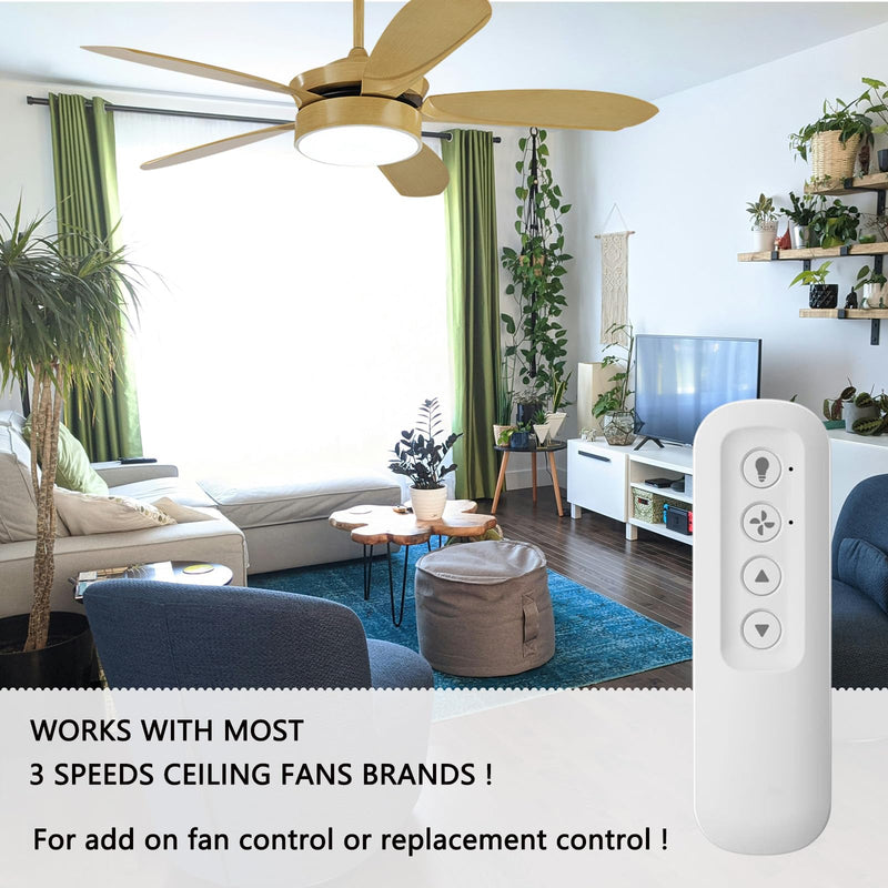 Ceiling Fan Remote Control Replacement for Hunter 99770 99392 99813, Compatible with Hunter 99770 99392 99118 99122 99123 99119, Light Dimmer 3-Speed Wall Mount (Remote Only) 99770 Remote Only