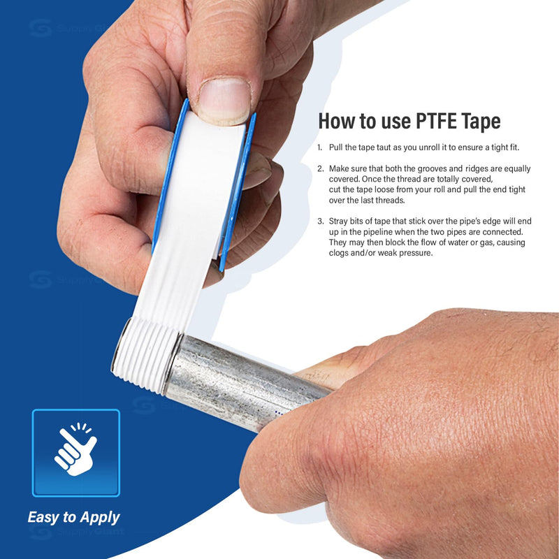 I33 PTFE Thread Seal Tape for Plumbers, White 1/2 Inch x 520 Inch, Single