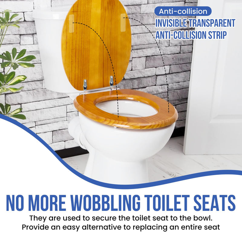 Toilet Seat Hinges | Zinc Alloy Toilet Seat Hinges Replacement Parts with Bolts Nuts & Bumpers | for Bathroom Hotel Public Use | Easy Installation Fittings 1 Set Hinges and Self-Adhesive Bumpers