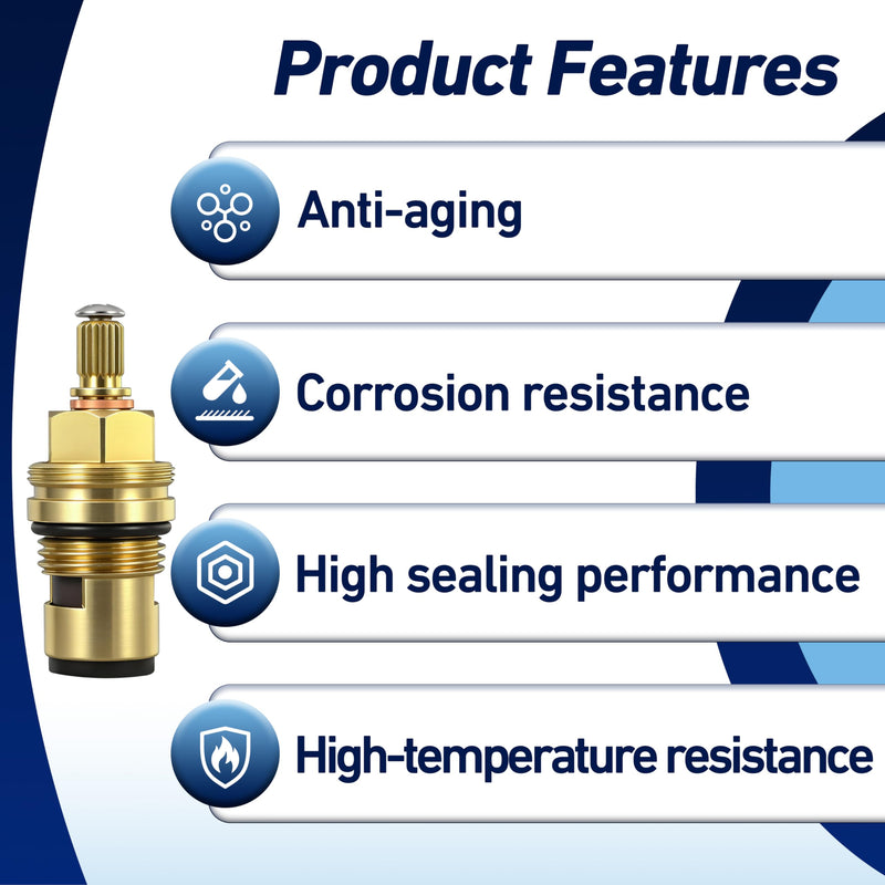 2Set Ceramic Cartridge Compatible with Grohe 45882000 45883000, 1/2 Inch Cold Hot Ceramic Cartridge