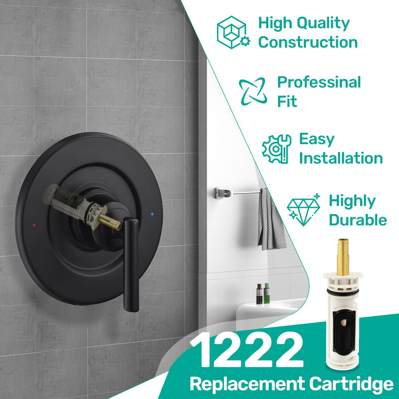 1222 Replacement Cartridge Kit for Moen One Handle Posi Temp Faucet, Compatible with Moen Bathtub & Shower Valve Cartridge, Including 104421 Removal Tool