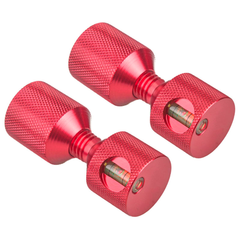 1-1/8" Two Hole Pins Built-in Level 6061 Aluminum 2 Hole Flange Alignment Pin with Anodized Oxide Red Finish 4Pcs 4