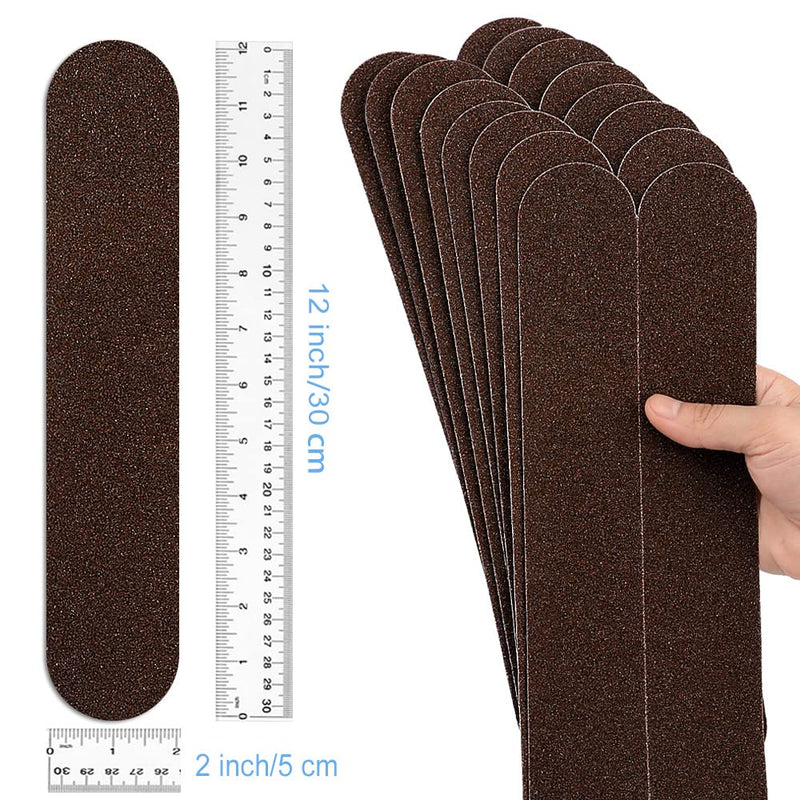Anti Slip Tape, 16pcs Non Slip Pre-Cut Strips, Treads Safety Non Skid Adhesive Strips for Ladder, Step Stool and Stair (2" x 12", Brown) 2" x 12"