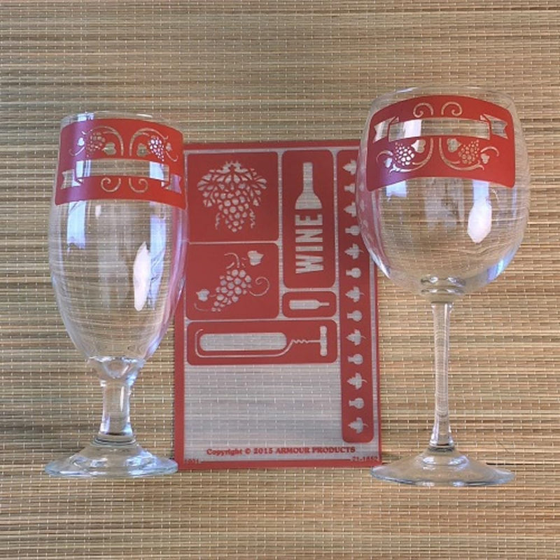 Over'N'Over Reusable Glass Etching Stencils – Durable Self-Stick Designs for Glass, Mirrors, and Ceramics with Armour Etch Cream – 5” x 8” Stencil Sheet - Christmas Ornaments 2