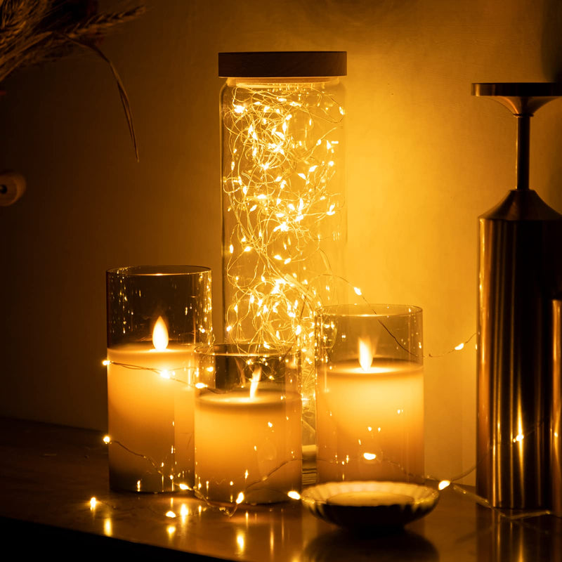 12 Pack Fairy Lights Battery Operated String Lights, 7ft 20 Led Waterproof Copper Wire Firefly Starry for DIY Wedding Party Bedroom Christmas (Warm White) Warm White 12 Pack