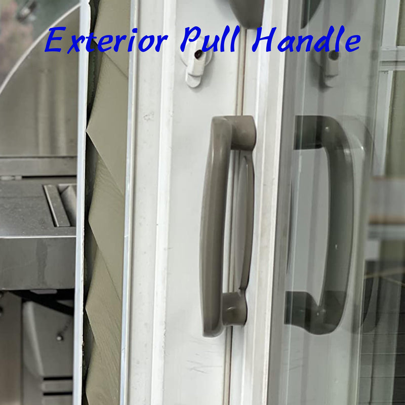 Gliding Patio Door Dummy Pull Handles Compatible with Andersen Tribeca Style OEM Part #2562035, 2573603 & #2573605, 5-1/2" Hole Centers, Non-Handed, Stone Diecast