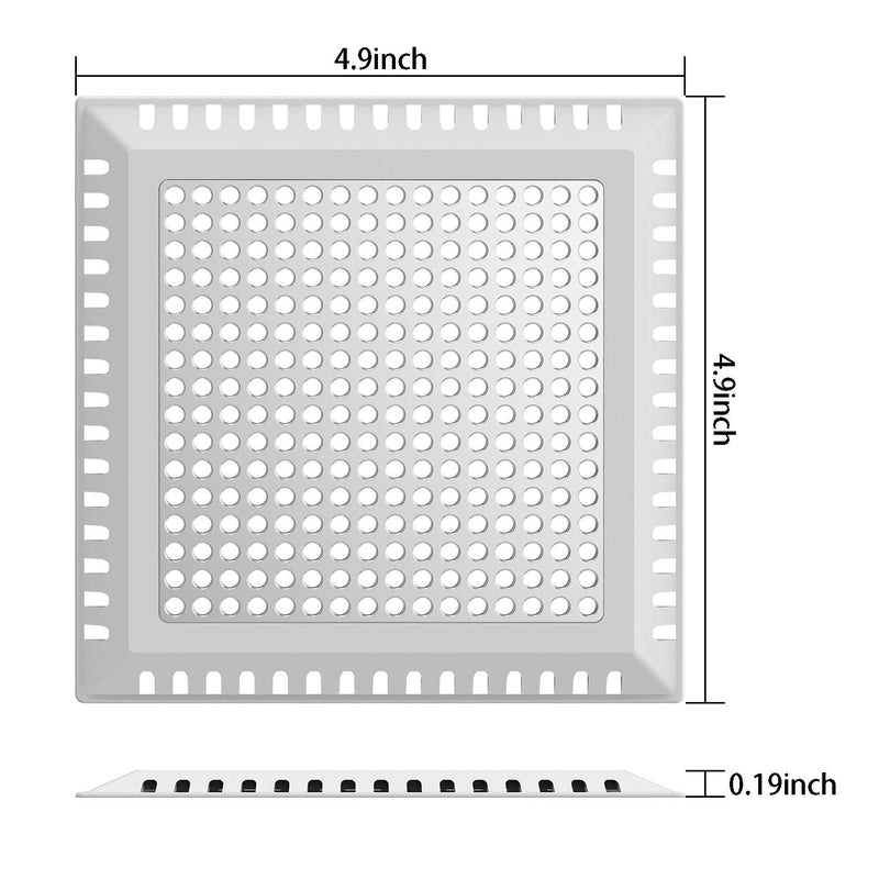 Hair Catcher/Drain Strainer/Shower Drain Cover for Bathroom Floor Drain, Stainless Steel and Silicone (Patented Product) Gray 4 inch