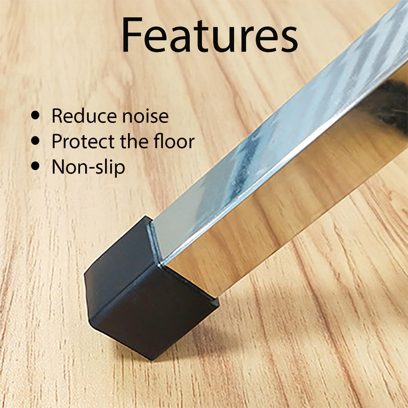 20Pcs 3/4 Inch (19mm) Square Rubber Chair Leg Tips Caps, Chair Table Leg Covers Floor Protectors, Chair Leg End Caps for Furniture, Chair, Table 19x19mm(3/4"x3/4"), 20Pcs