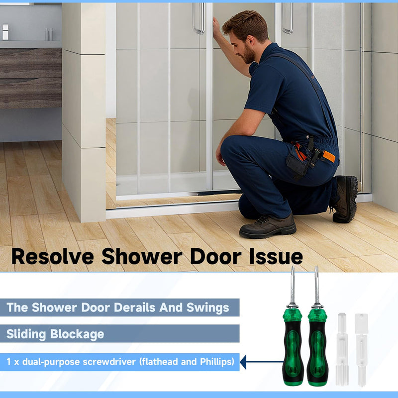 4 Pack Shower Sliding Door Bottom Seal Guide White Nylon Compatible with Glass Sliding Shower Door Systems