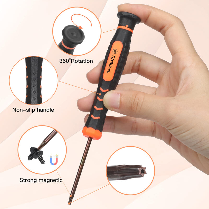 JOREST Single Precision Screwdriver, T8/P5/Y00/T5/T6/T9/T15 Torx Security with a Spudger, Tool for Switch, PS3/4/5, Xbox, Wii, Laptop, Macbook, etc, to Repair, Clean, Replace Parts Torx T8