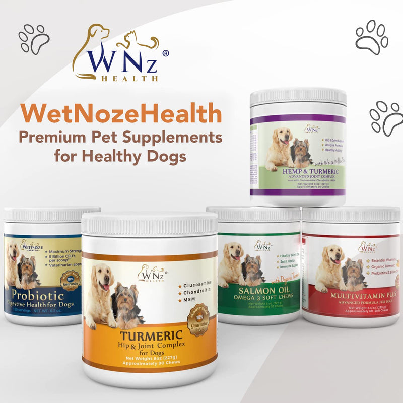 Turmeric Hip and Joint Chews for Dogs, Dog Chews for Mobility Support, Cartilage Health & Dog Joint Pain Relief, Anti-Inflammatory MSM, Glucosamine and Chondroitin for Dogs, 90 Chews, 8 Oz - PawsPlanet Australia