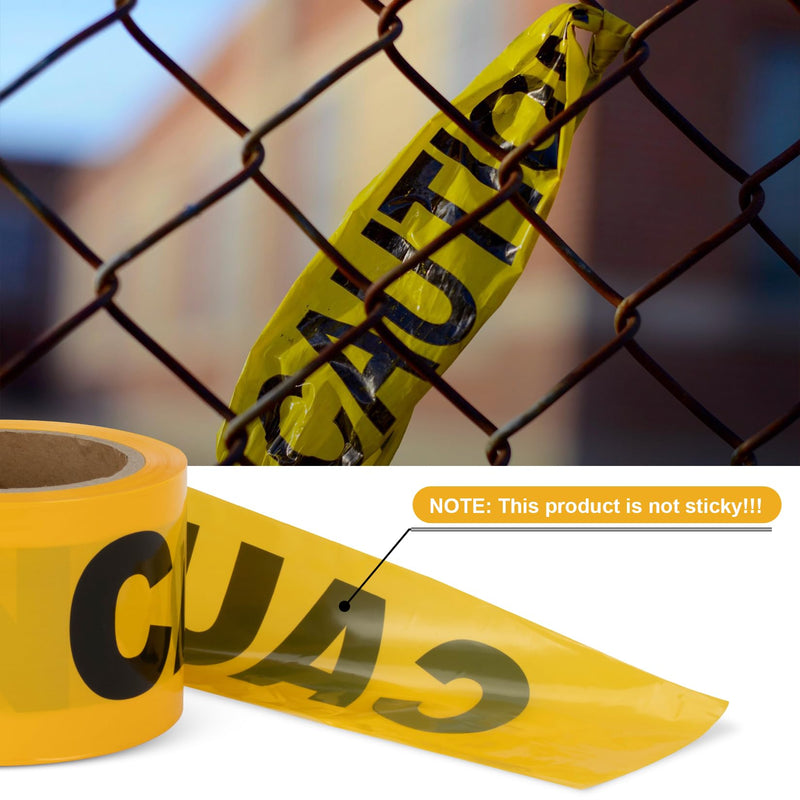 Yellow Caution Tape Roll, CARGEN Crime Scene Barricade Safety Warning Tapes for Bloody, Spy, Caution Birthday, Crime Scene Props or Yellow Funny Halloween Party Decor Decorations, 3 Inch x 328 Feet 328FT