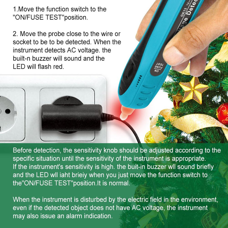allsun Non-Contact Voltage Tester for Christmas Light Repairing Tool Not LEDs Light String 12-600V AC