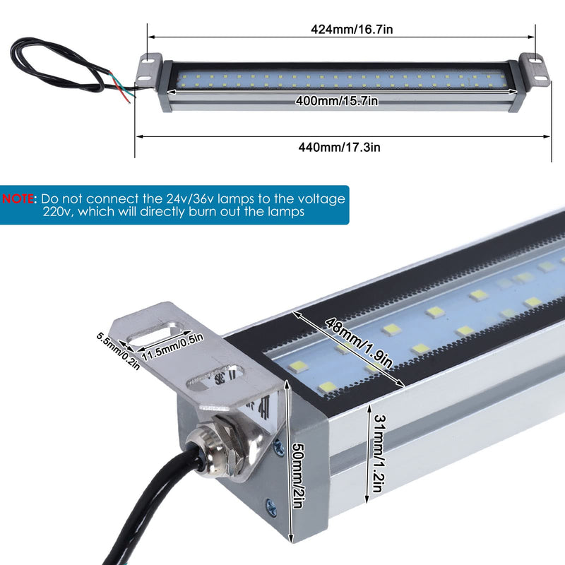 24V 12W LED Tube Light, CNC Machine Work LED Shop Lights with IP67 Explosion Proof, Aluminum Alloy Industrial Light