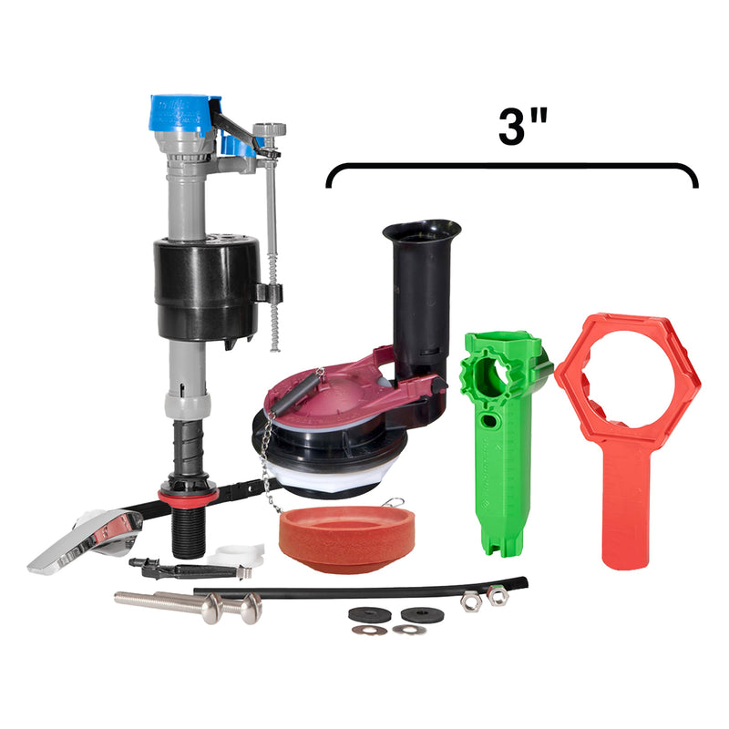 Fluidmaster PerforMAX 3-Inch Toilet Repair Kit, Complete Toilet Fix Plumbing Fixture