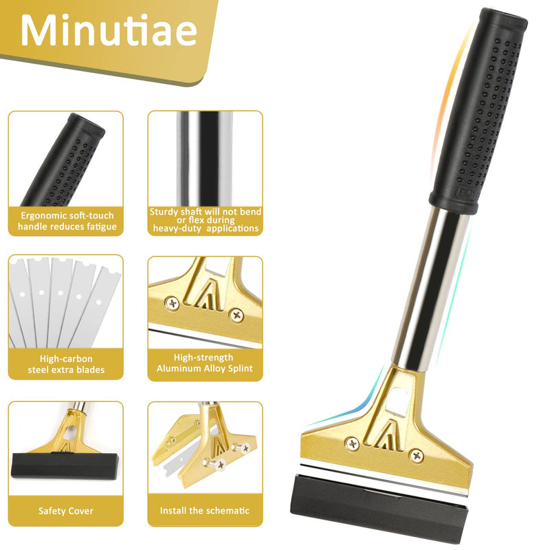 Razor Blade Scraper, 4 In Floor Scraper Tool with 20PCS Extra Metal Blades, Paint Scraper Ideal for Cleaning Stove Top, Windows, Glass, Tiles, Wall, Labels…… 9.9 ounces