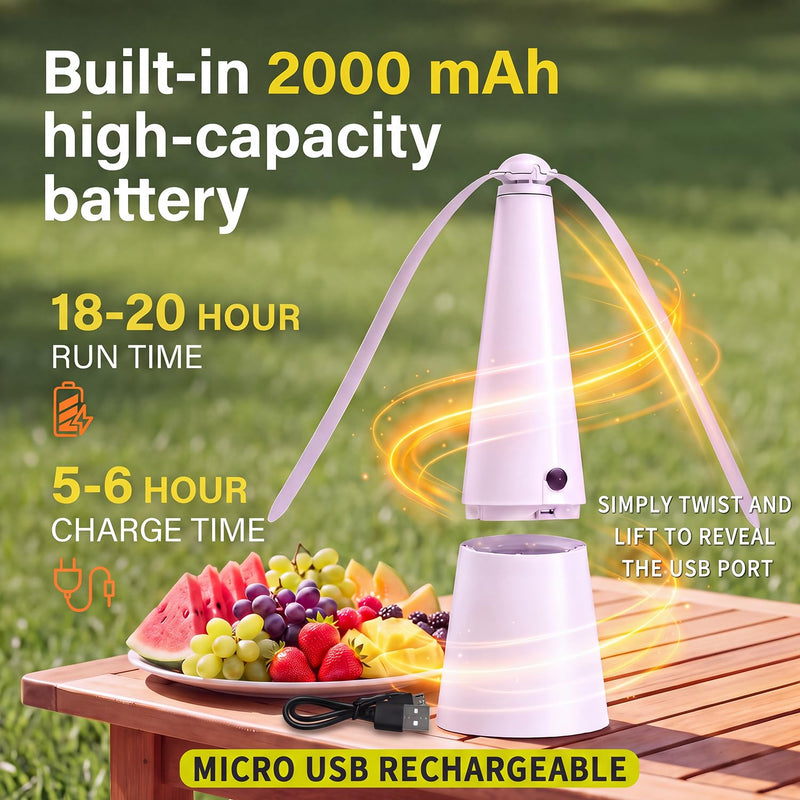 Rechargeable Fly Fans for Table - Suitable for BBQs, Picnics, Camping, Parties, and Outdoor & Indoor Dining (White, 4 Pcs) White 4-Pack