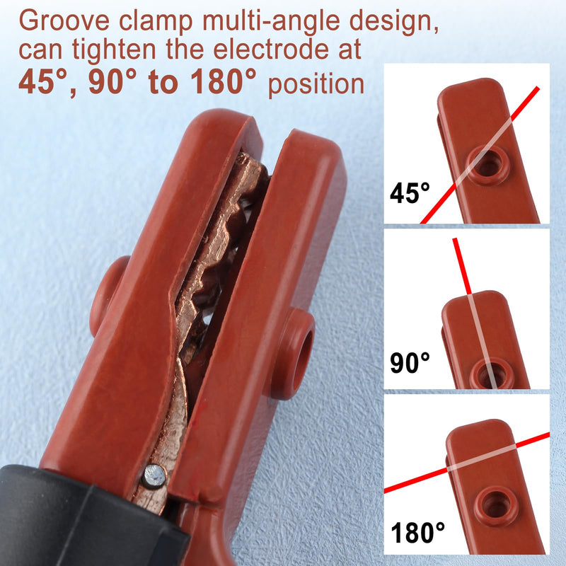 Welding Electrode Holder 500AMP Heavy Duty Jaw Holding Plier Electrode Clamp of Welding Machine ARC Welder American Design pure copper Brass Materials for MMA Stick Electrode Welding TPR-Orange 8.5"