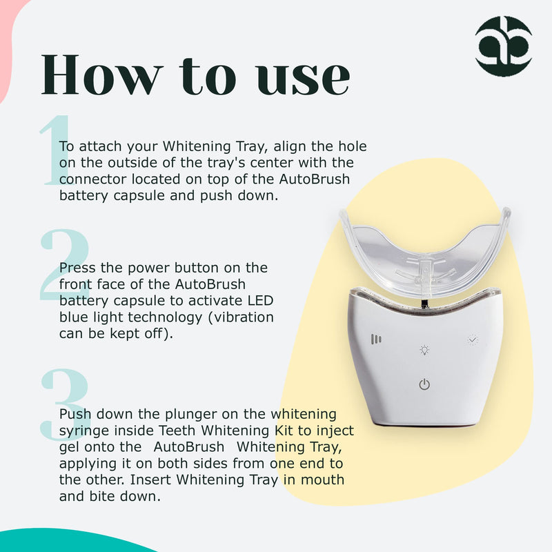 autobrush Teeth Whitening Tray Attachment Head, Compatible with autobrush Pro, Home Whitening System (Whitening Tray Only)