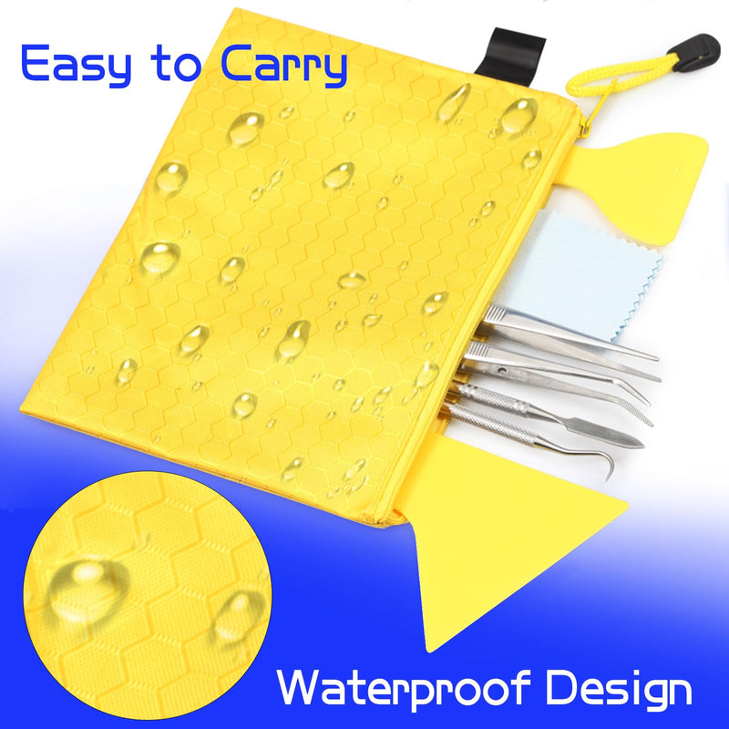 SPEEDWOX 9PCS Mosaic Tools and Supplies Beginners Set 2 Scrapers 2 Tweezers 1 Double-Ended Hook 1 Spatula 1 Sponge 1 Cleaning Cloth 1 Zippered Waterproof Bag Mosaic Making Kit