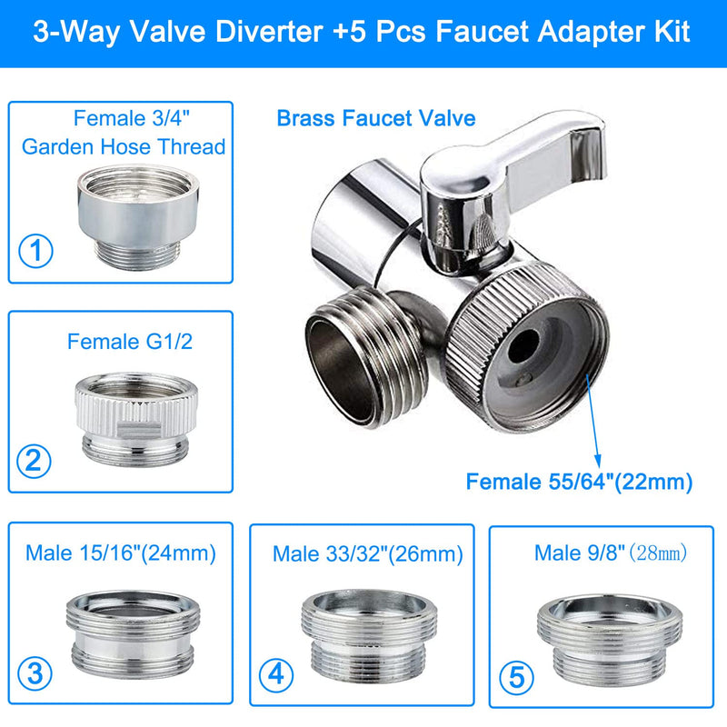 Sink Faucet Hose Shower Sprayer Attachment for Hair Washing&Pet Shower,Water Saving Aerator with 3-Way Diverter Valve for Bathroom Bathtub, Kitchen Faucet, Utility Laundry Tub(White) White with 79" Hose