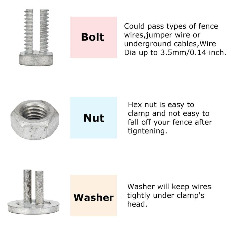 Split Bolts Electrical Fence Connector Wire Join Clamp Split Bolt Wire Connector for Electric Fence Wire 10 Pieces 10 pcs