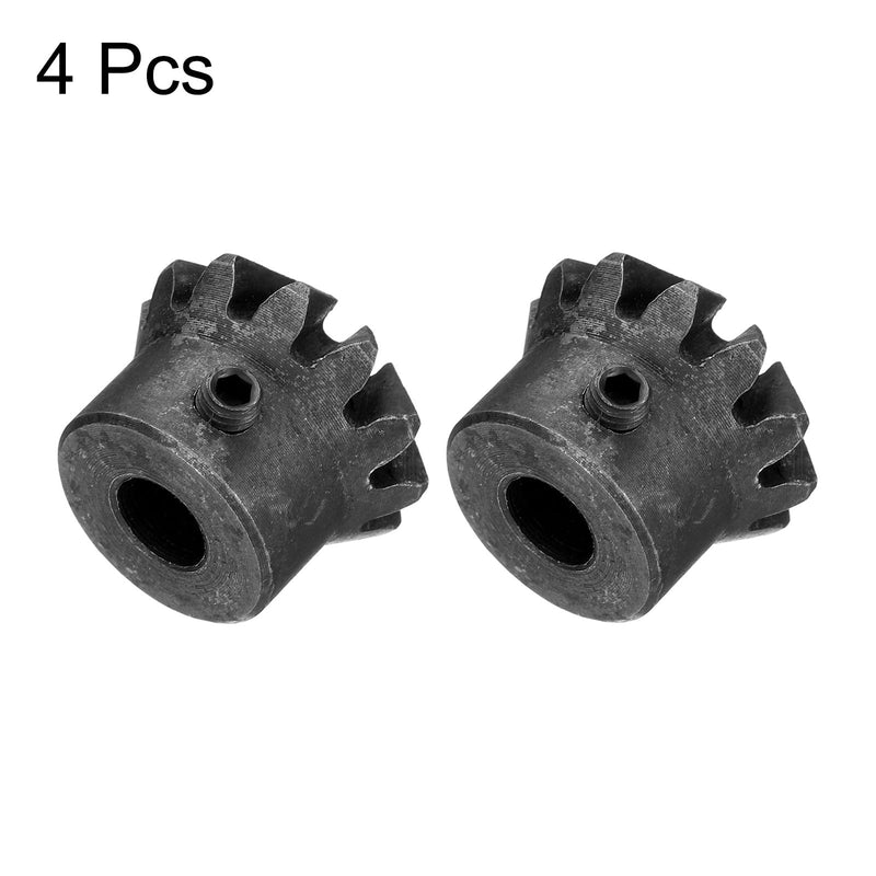 uxcell 4pcs Bevel Gear 2 Module 1:1 Reduction Rate 12T 8mm Hole Dia Bevel Pinion Gear Brass, 90 Degree Steering Gear for Hardware Mechanical Rotation