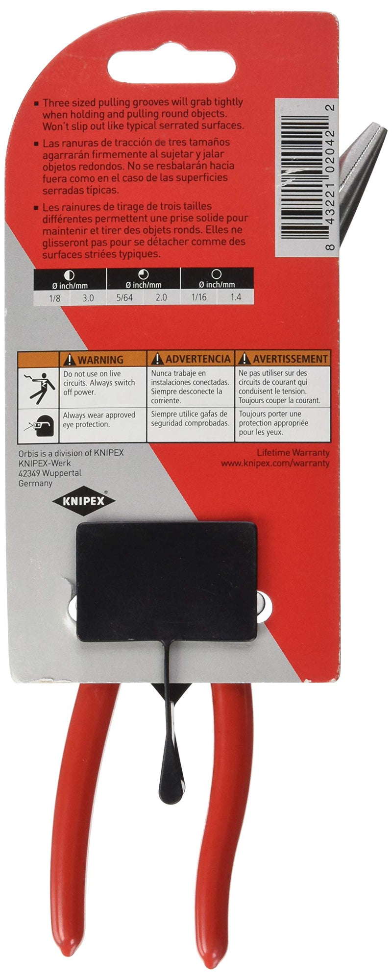 KNIPEX Long Nose 25 Angled Pliers