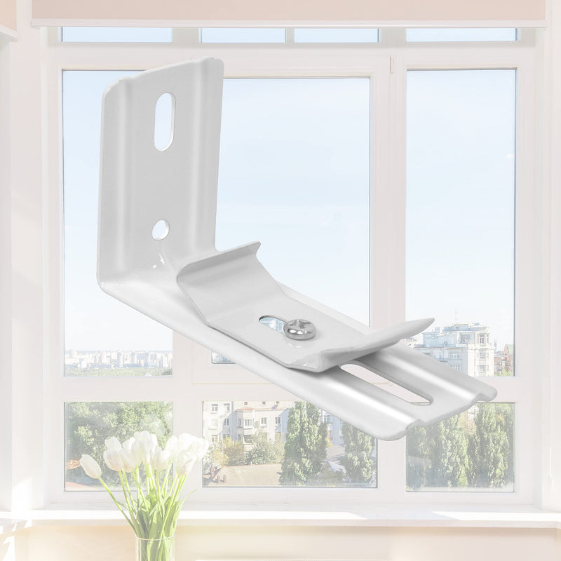 AuRiver 6 pcs Vertical Blind L Bracket Vertical Blind Bracket Clips 3 inch Length for Vertical Blinds with Headrail Width 1-1/2"(38mm) Bracket Clips Outside Mounting White Bracket+White Clip