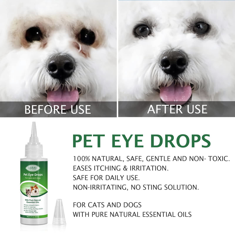 VOSIFSDIY Eye Drops for Dogs, Cats and Dogs Eye Drops, Dog Eye Infection Treatment Relieve Eyes Itching & Irritation, Pink Eye & Allergies Symptoms Safe & Gentle Formula 1PCS