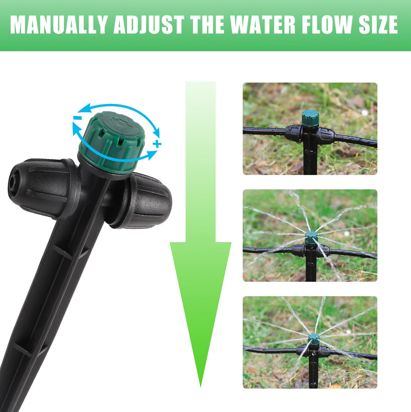 Drip Irrigation Emitters for 1/4" Tubing,Adjustable 360 Degree Automatic Irrigation Dripper on 6.5" Arrow Stake for Garden Irrigation System(30Pcs Irrigation Drippers) 30Pcs Irrigation Drippers