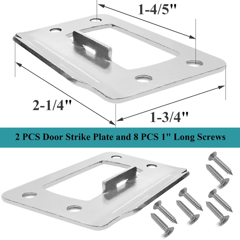 2-1/4" by 1-3/4" Door Latch Restorer Strike Plate for Doors, 2 PCS Universal Door Lock Hardware with Foul 1" Long Screws (Satin Nickel) Satin Nickel