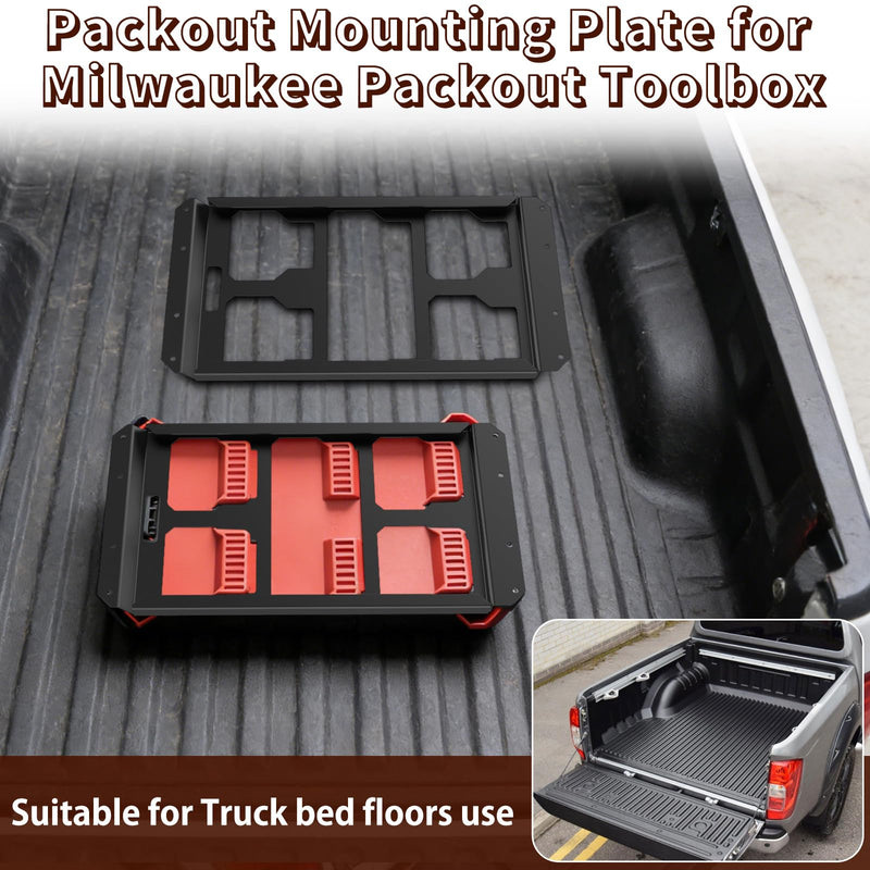 Packout Mounting Plate Compatible with Milwaukee Packout Toolbox, Aluminum Packout Mounting Plate Accessory Storage Toolbox on Wall or Truck Bed Floor(Half Plate)