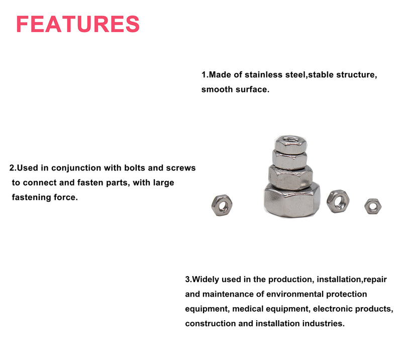 cSeao 50pcs 5/16-24 Hex Nuts,304 Stainless Steel, Plain Finish SAE