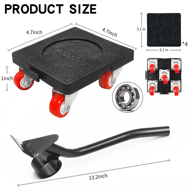 4 Pack Furniture Roller Mover with 5 Wheels & Furniture Lifter, Furniture Dolly, 950Lbs Load Capacity, 360° Rotation Moving Wheels for Moving Heavy Furniture Sofa Cabinet Refrigerator 4 Pack-5wheels