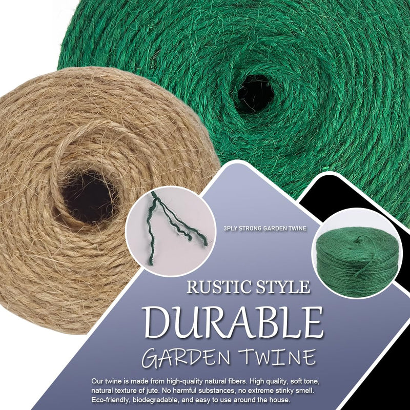PerkHomy Garden Twine Strong Natural Jute 400 Feet Long Brown Twine for Gardening Tomato Climbing Plant Tie Floristry Crafts Gift Wrapping Packing Decor (Brown 2mm * 400feet) 2mm x 400ft
