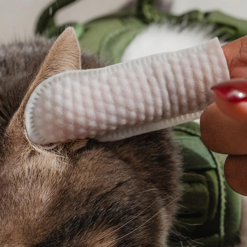 Dexypaws: Eyes, Ears & Nose Finger Wipes - Cat - 100ct Soft Cleansing Wipes, Unscented, Pet Safe, Daily Grooming & Care, Control Design, Pre-Moistened