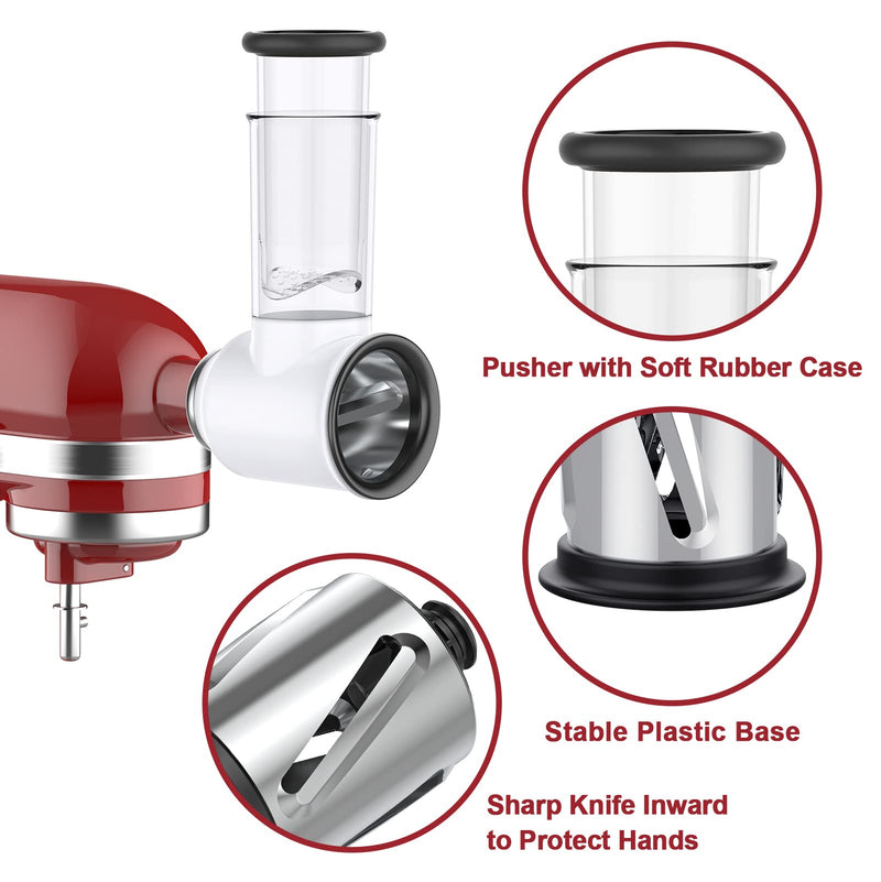 Slicer Shredder Attachment for KitchenAid Stand Mixers, Vegetable for Kitchenaid, Cheese Grater by Gvode