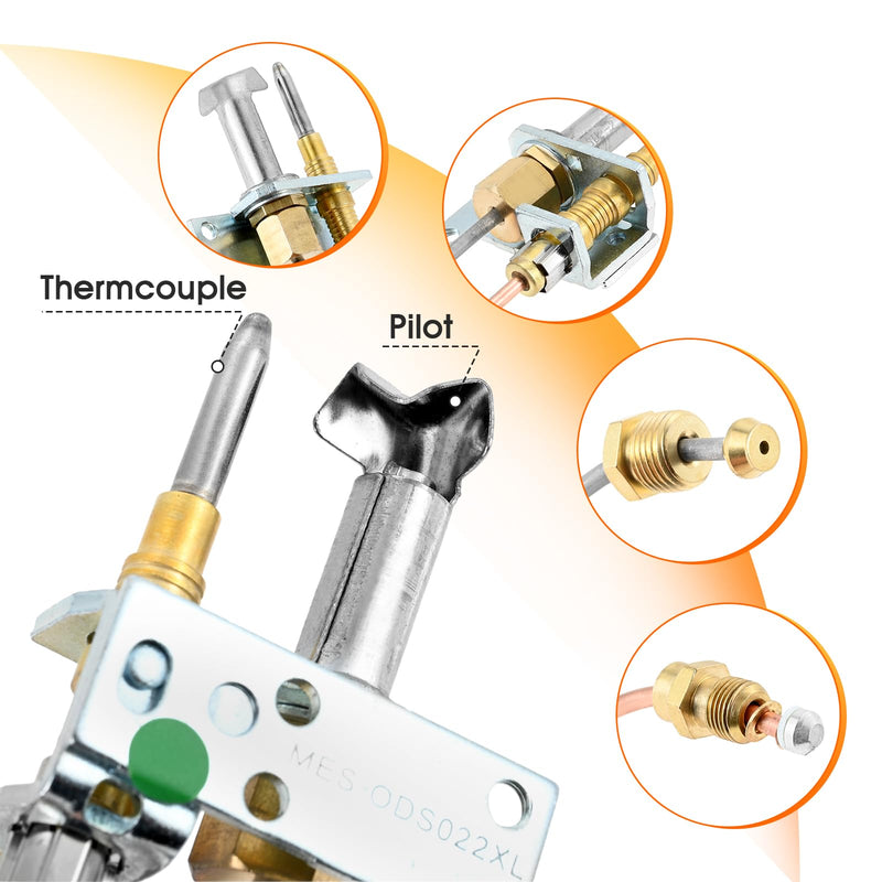 Natural Gas and LP Pilot Burner Compatible with Rebertshaw Model HPC-102-36