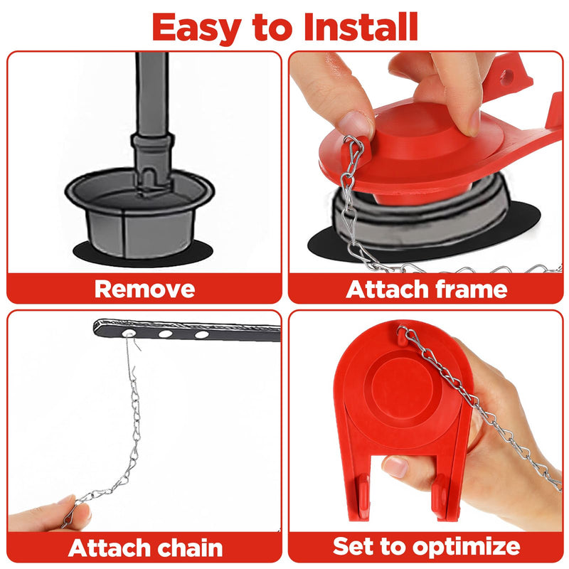 10 Pcs 2 Inch Toilet Flapper Replacement Kit Universal Toilet Tank Flap Rubber Plug Flapper with Stainless Steel Chain for Most Toilets,Flush Valves, Water Saving G-Max
