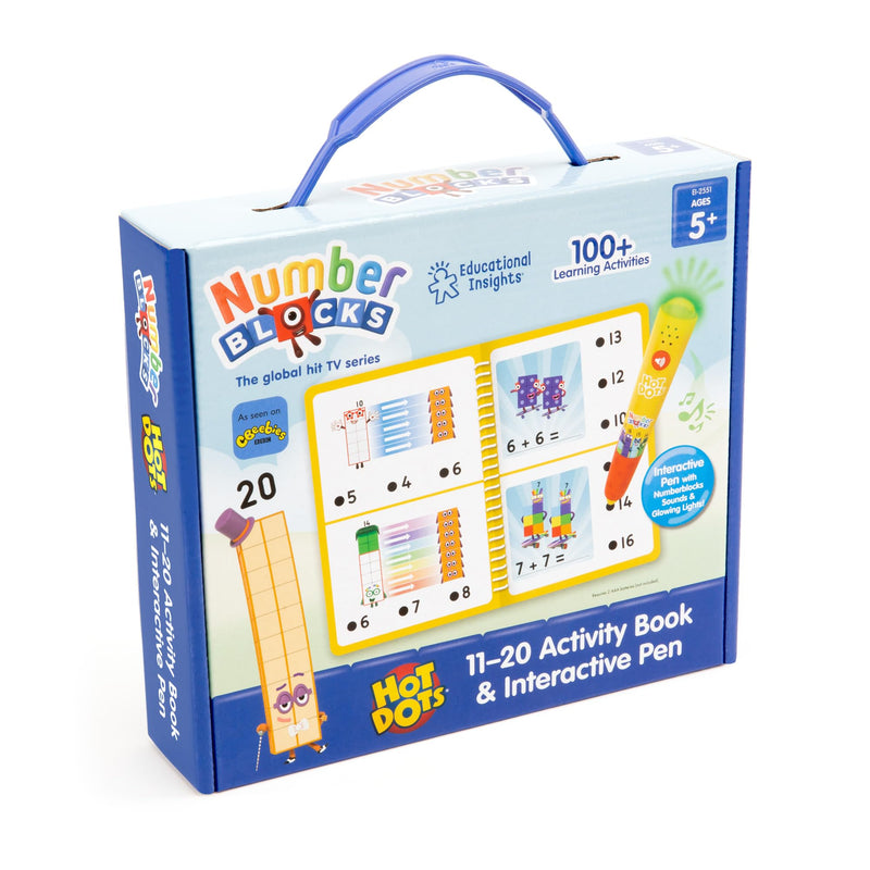 Educational Insights Hot Dots Numberblocks Workbook Numbers 11-20 with Interactive Pen - Learning Activities for Kids Ages 5+, Kindergarten Must Haves