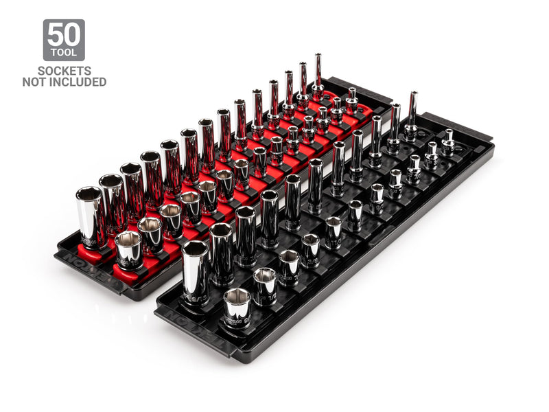 TEKTON 1/4 Inch Drive Socket Rail and Tray Set (50-Tool) | OST90902 | Made in USA