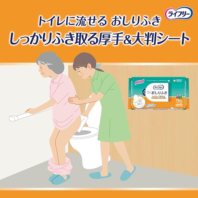 Lifeley Adult Wipes, Flushable in the Toilet, 864 Sheets (72 Sheets x 12) [Case Item] - NewNest Australia