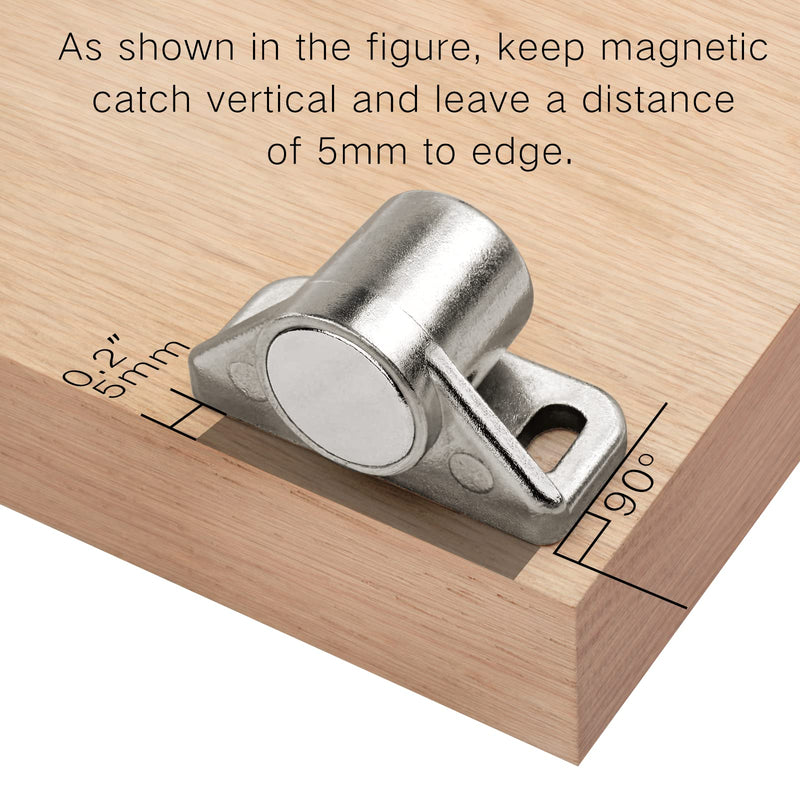 4 Pack Cabinet Magnets, Neodymium Magnetic Cabinet Door Catch - Silver 4