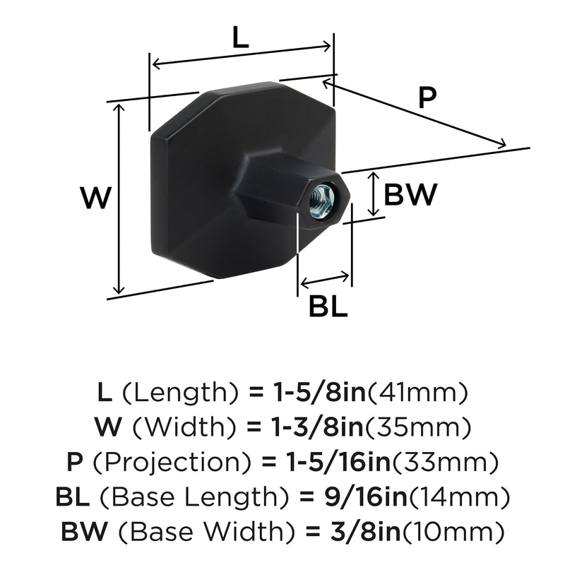 Amerock Carrione 1-5/8 inch (41 mm) Length Marble White/Black Bronze Cabinet Knob, BP36638MWBBR